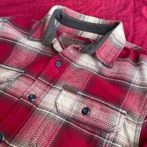 Orvis Men's S Red‎ Plaid Flannel Shirt Heavyweight Button Outdoor Shacked